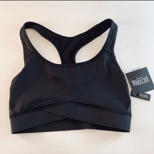Victoria’s Secret “The Player” Sports Bra - Black Mesh Crossover Indent